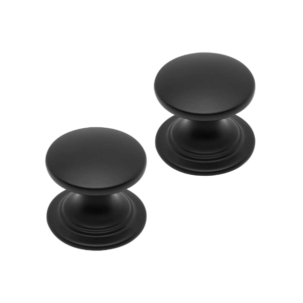 Matt Black Windsor Knob Handle (Pack of 2)