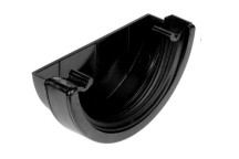 Rainwater - Half Round - Black - 112mm - External Stop End