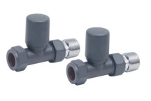 Towel Rail Valves - Straight Set - 15mm - Anthracite