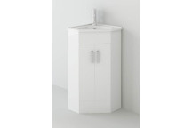 Cloakroom - Corner Unit & Basin - White - 400mm