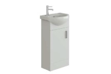 Floor Standing - Petite Unit & Basin - White - 420mm