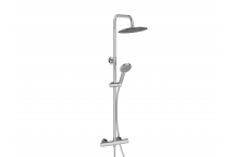 Thermostatic Round Bar Valve Shower Set - Chrome