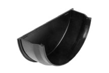 Rainwater - Half Round - Black - 112mm - Internal Stop End