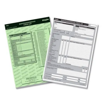 Maintenance Check List Pad