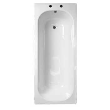 Steel Bath - Plain - Two Tap Hole -1600x700mm (Inc Legs)