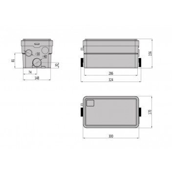 FlowPro FP250 - Macerator: Shower, Basin & Bidet