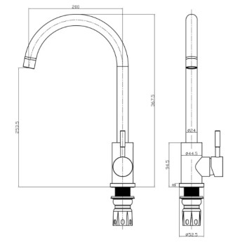 Manhattan - Kitchen Mixer Tap - Brushed Steel