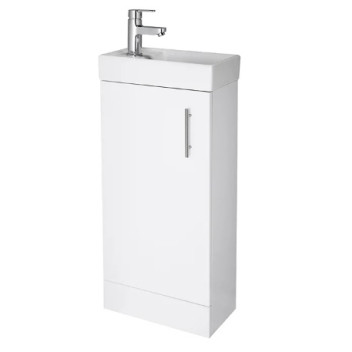 Floor Standing - Mini Unit & Basin - White - 400mm