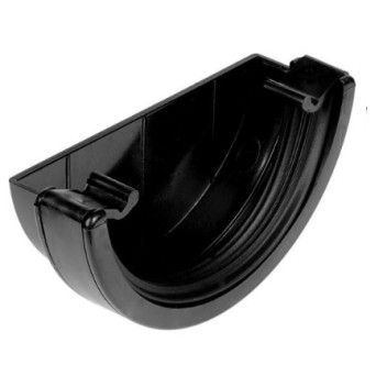 Rainwater - Half Round - Black - 112mm - External Stop End