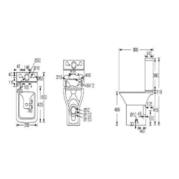 Toilet Pack S - Puriti - Pan, Cistern, Seat (Complete)