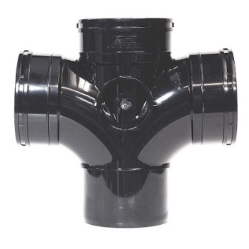 Solvent Soil - Black - 110mm - Branch 3 Socket / Spigot