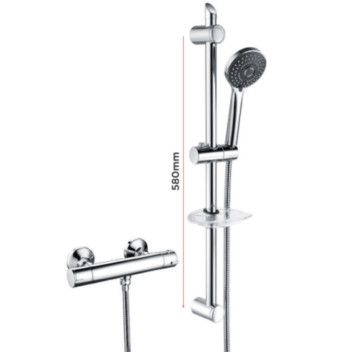 Thermostatic Shower Mixer & Side Rail Kit - Round/Slim