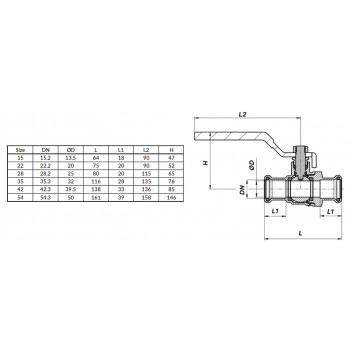 Pressfit - Water - Lever Valve - 15mm