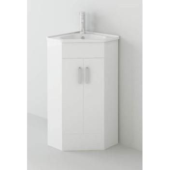 Cloakroom - Corner Unit & Basin - White - 400mm