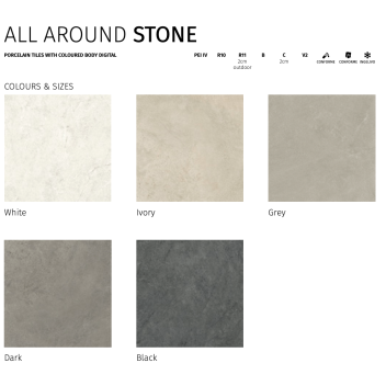 Italian Porcelain - All Around Black Rett - 600X1200