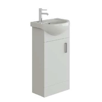 Floor Standing - Petite Unit & Basin - White - 420mm