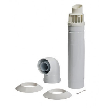 Horizontal Telescopic Flue Inc. Low Profile Elbow & Fixing Screws