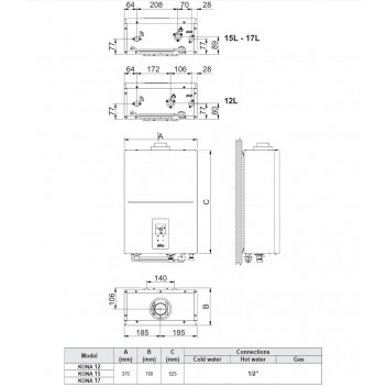Ferroli - Water Heater - Kona - 17L