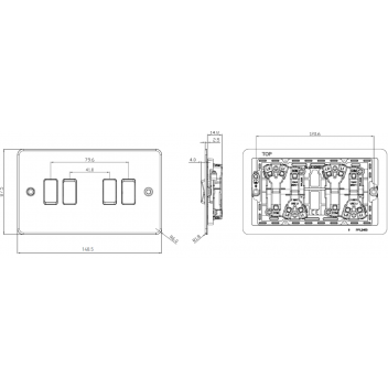 Switch 4-Way (Brushed Brass)