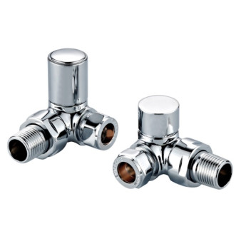 Towel Rail Valves - Corner Set - 15mm - Chrome