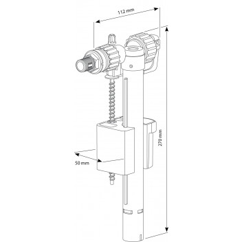 Siamp - Compact 95L Brass - 1/2\"& 3/8\" Fill Valve (Side Entry)