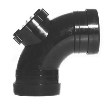 Pushfit Soil - Black - 110mm - Access Elbow