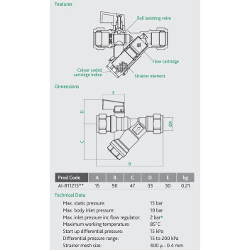 Calflow Plus - Flow Regulator - 15mm (10L/Min)