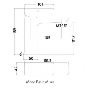 Basin Mono Mixer - Muro (Chrome)