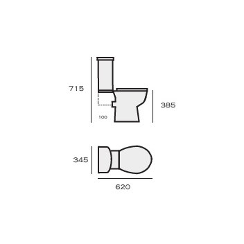 Toilet Pack R - Aqua - Pan, Cistern, Seat (Complete)