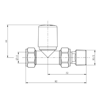 Towel Rail Valves - Straight Set - 15mm - Chrome