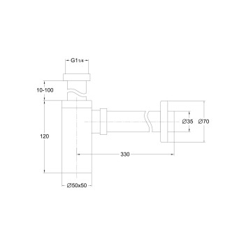 Bottle Trap - Chrome - 32mm (Square)