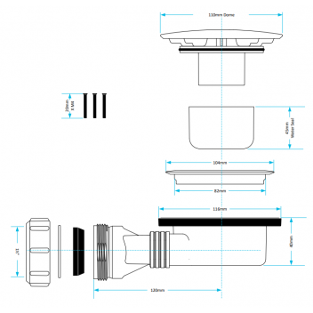 Viva - Slimline Shower Trap (90mm)