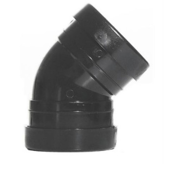 Pushfit Soil - Black - 110mm - Double Socket Bend 45\'