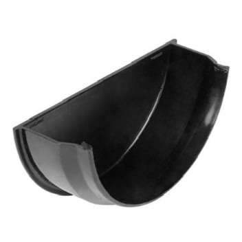 Rainwater - Half Round - Black - 112mm - Internal Stop End