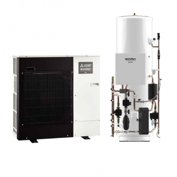 Mitsubishi R32 - 5kw Mono Heat Pump & FTC7 150L Pre Plumbed Slim Cylin