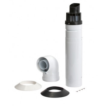 Horizontal Telescopic Flue Inc. Low Profile Elbow & Fixing Screws