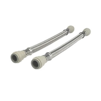 Flexible Tap Connector - 300mm - 15mmx15mm (Push Fit) - 2 PACK