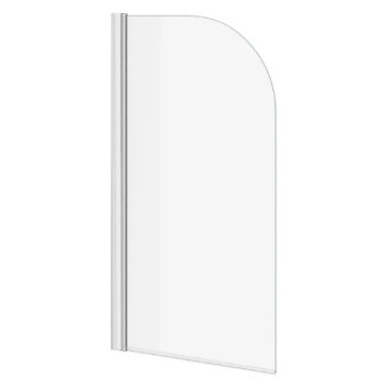 Bath Screen - 1400 x 800mm - Chrome - Curved Edge