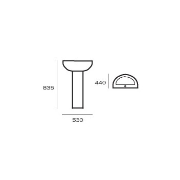 Pack - 1TH Basin & Pedestal (H835 x W530 x D440)